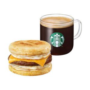 [기프티쇼] 든든한 아침식사 카페 아메리카노 T + 더블 에그 브렉퍼스트 & 체다 샌드위치