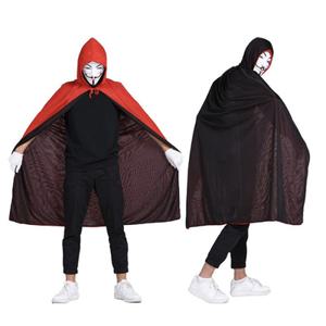 할로윈 코스튬 블랙 레드 양면 후드 망토 남아 여아 소형 중형 대형 드라큘라 코스프레