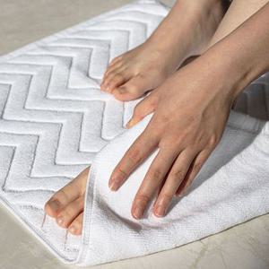 리빙엠 헤링본 발수건 욕실 호텔 화장실 발매트 건식 풋 타올 타월 순면 60x40