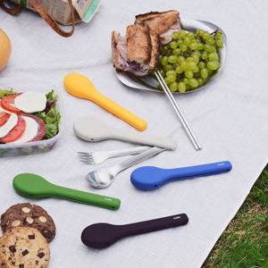 에지리 휴대용 수저세트 도시락 수저세트 실리콘 케이스 젤리빈 커트러리