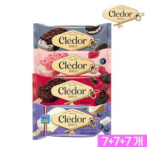 끌레도르 프리미엄 아이스크림바 4종 21개 (7+7+7개) /바닐라/쿠키앤크림/베리믹스