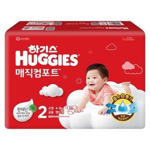 [하기스] 매직컴포트(24) 밴드형 공용 [1-3단계][신생아 64매/소형/중형]
