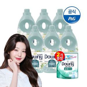 [포토리뷰5,000P]다우니 초고농축 섬유유연제 향수컬렉션 화이트티 1Lx6+200ml 2개[S603*2]