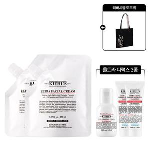 [10] 키엘 수분크림 리필 파우치 150ml 더블세트 (+토트백, 울트라 3종 증정)