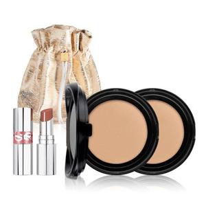 [11월/롯데단독] 메쉬 핑크 쿠션 리필 듀오 세트(+립 미니+홀리데이 파우치)