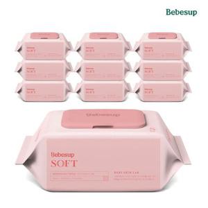 베베숲 소프트 아기물티슈 80매 x 10팩 물티슈 캡형 물티슈 코스트코