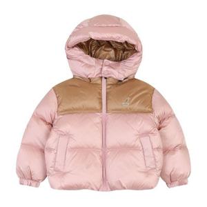 컬러 블록 헤비 숏 다운 점퍼 QD 0004 핑크