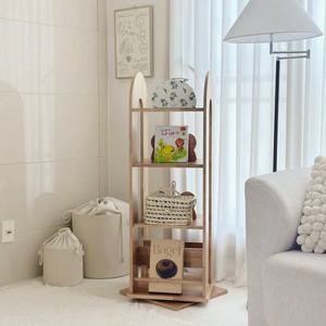 [리퍼] 코코라운드 4단 회전책장(완제품) / 원목 수납 전면 책꽂이 책장