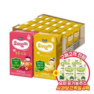 (요미 사과당근케일 4팩 증정) 요미요미 튼튼주스 프룬사과/배도라지 125ml 24팩