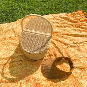 사롱 피크닉 매트 캠핑 블랭킷 가림막 커튼 로즈옐로우