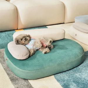 페블 리브 패브릭 펫 베드/스텝퍼