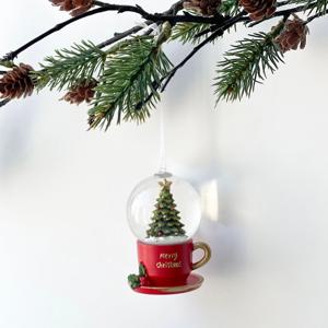 크리스마스 레드머그 미니 스노우볼 트리장식 오너먼트