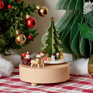 크리스마스 우드오르골 12x11x16.5CM