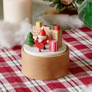 미니산타 우드오르골 8x8x11.5CM