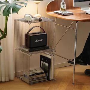 솔라인 미드센츄리 벽선반 모듈 큐브 철제 협탁 LP 진열장