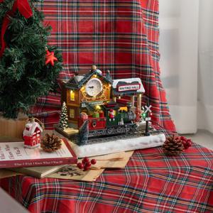 움직이는 기차 빈티지 무빙 트레인 오르골 LED 크리스마스 소품 오브제(캐롤 8곡)