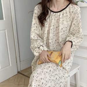 토끼 원피스잠옷 여성파자마 공주 레이스 홈웨어 임산부 빅사이즈