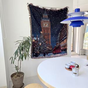 크리스마스 런던 윈터 나이트 블랭킷  감성 캠핑 담요/소파커버