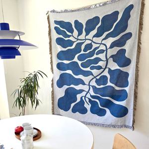 블루 플라워 블랭킷  감성 캠핑 담요/소파커버