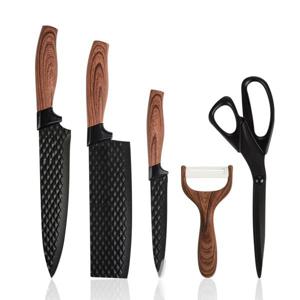 다이아몬드 엠보싱 칼 가위 논스틱 코팅 5종 세트