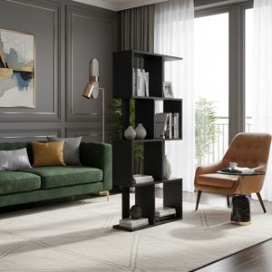 퍼즐 책장 4단 블랙 선반 수납장 진열장 책꽂이 공간분리 파티션 책장