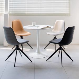 [리퍼] 노바 체어 철제 가죽 회전 카페 식탁 거실 인테리어 디자인 의자