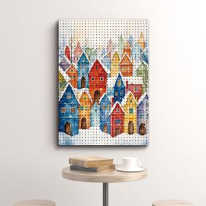 겨울 피스풀빌리지 크리스마스 소형 대형 사진 액자 두꺼비집 커버