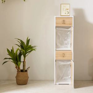 CZ710 국내제작 2단 2칸 편의점 사무실 재활용 분리수거함 휴지통 다용도수납장