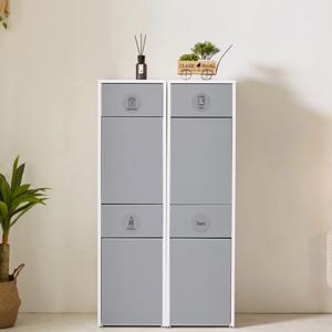 CZ711 국내제작 2단 4칸 편의점 사무실 재활용 분리수거함 휴지통 다용도수납장