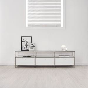 국내생산 리엘르 1800 1단 모듈 철제 미드센츄리 서랍형 와이드 수납장 티비다이