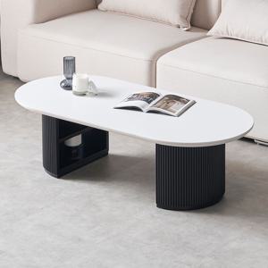 피네 세라믹 템바보드 수납 좌식 소파 거실테이블 화이트 블랙