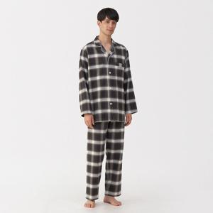 남성 사이드 심리스 플란넬 긴소매 파자마 (커플잠옷) FB0ZDA5A