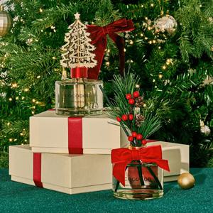 1+1 크리스마스 디퓨저 200ml 2개 (우드트리 레드솔방울 트리 오브제 장식 소품)