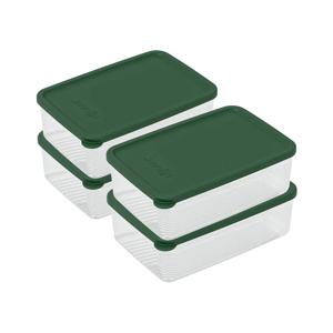 유연하고 말랑한 납 작 이 깊 은 2 호 4P세트 냉동실 정리용기 식기세척기 전자렌지 가능