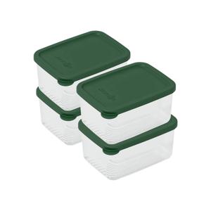 유연하고 말랑한 납 작 이 깊 은 3 호 4P세트 냉동실 정리용기 식기세척기,전자렌지 가능