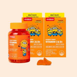 올웨이즈 샤이니.비타민 C & D3 구미 2병/ 미니언즈 구미젤리비타민