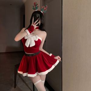 크리스마스 파티룩 루돌프 머리띠 벨벳 산타 투피스 6종 세트 1color