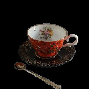 누아 뿌앙 로즈 레드블랙칠 골드 찻잔 커피잔세트 명품 예쁜 고급 감성 이니셜 각인