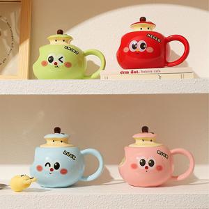 [해외] 감성 모던 사과 세라믹 머그컵 예쁜 커피잔 요거트볼 시리얼볼 4colors