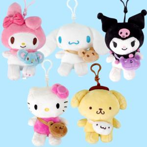 산리오 프렌즈 인형 키링 시나모롤 쿠로미 마이멜로디 헬로키티 폼폼푸린 가방고리 13cm
