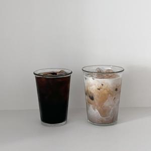 홈카페 넓은 강화 내열 아이스아메리카노잔 유리컵 390ml