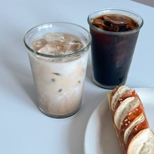 홈카페 넓은 강화 내열 아이스아메리카노잔 유리컵 510ml