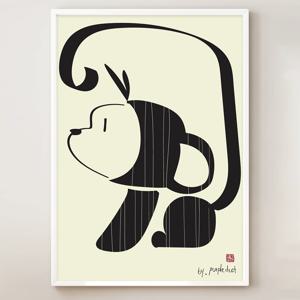 원숭이 그림 동물 포스터 풍수 인테리어 원숭이띠 선물 액자