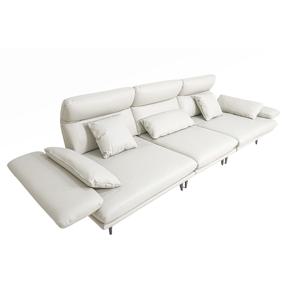 리벤토 스윙 이태리 전체 천연가죽 소파 라이트그레이, 4인용