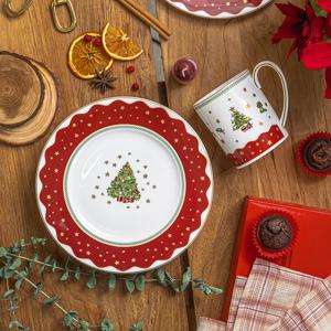 프라우나 크리스마스 연말 마이노엘 접시 머그세트 2P