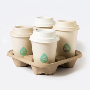 카페 테이크아웃 커피 운반 음료 포장 펄프 난좌 캐리어 4구 100개