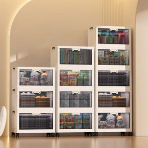 투명 오픈형 접이식 폴딩 리빙박스 다용도 수납정리함 캠핑박스 중형 2단