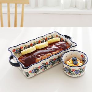 파뷔에 슐레지엔 폴란드풍 도자기 본플라워 램킨볼 2P세트