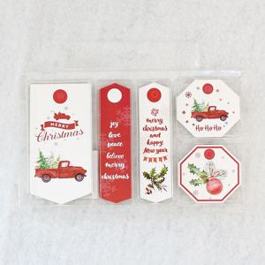 크리스마스 빈티지 메세지 행잉 믹스 카드 50매 단체카드 선물포장 수업용 메시지택