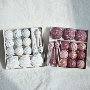 크리스마스 빈티지 무늬볼 믹스세트 플라스틱 오너먼트 트리 리스 갈란드 장식